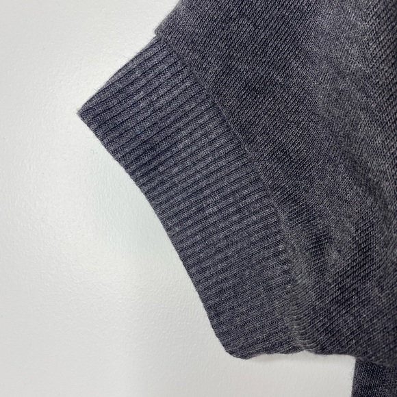 Zenana Outfitters Sweater Dress. V-Neck. Short Sleeve. Ruched. Gray. Medium. - Picture 5 of 11